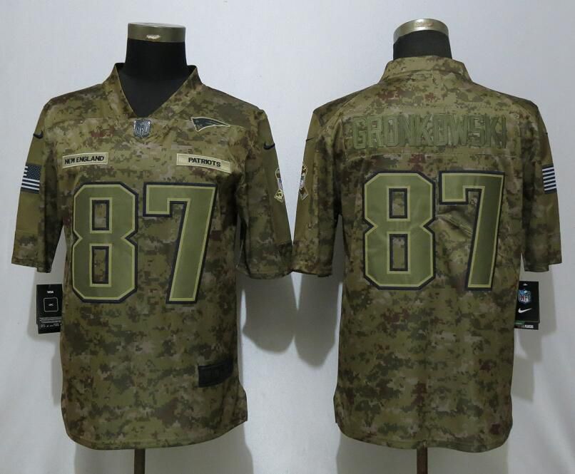 Men New England Patriots #87 Gronkowski Nike Camo Salute to Service Limited NFL Jerseys->new england patriots->NFL Jersey